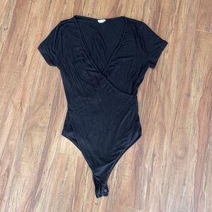 Wrap Bodysuit with Button Closure